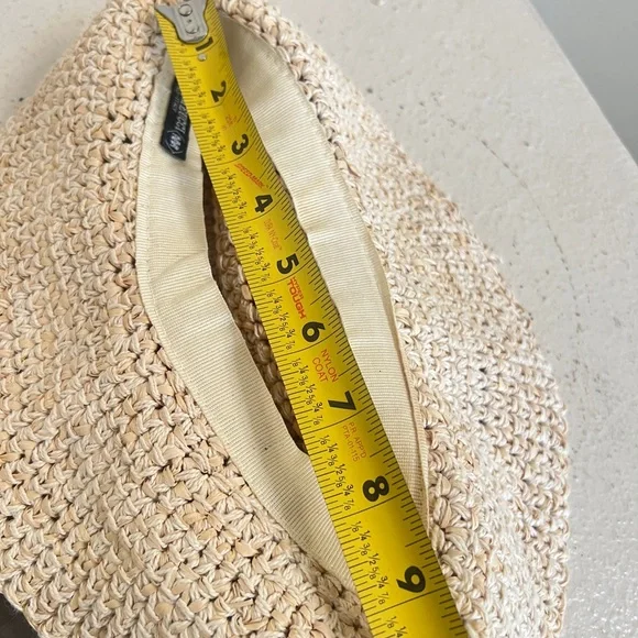 DANIELE MEUCCI Italy Natural Packable Soft Straw Summer Beach Boho Hat - Picture 10 of 10